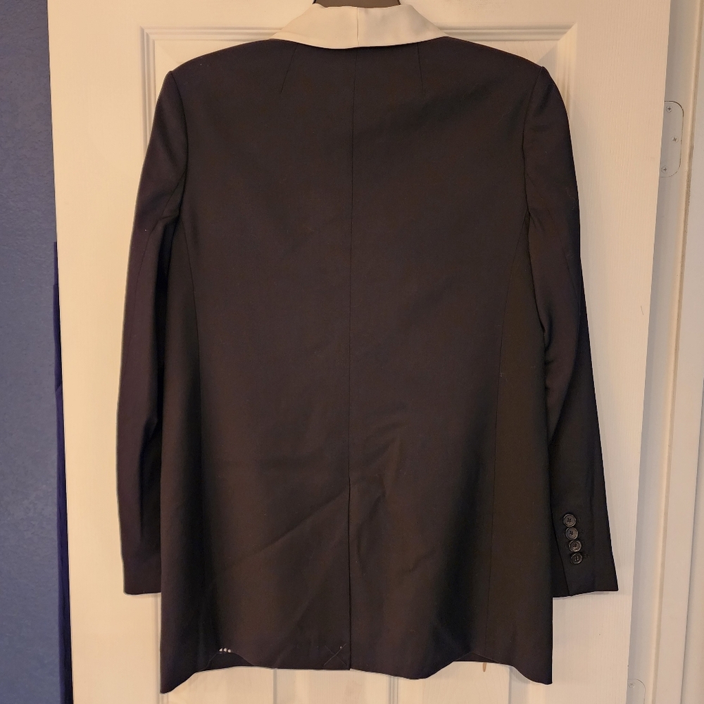 EQUIPMENT Quincy Blazer In True Black with White Lapel (Various Sizes) - Picture 6 of 16